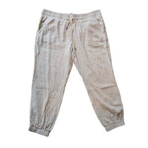 Briggs Linen Blend Joggers Women's Size 16 Pants 35x24" Pockets & Drawstring